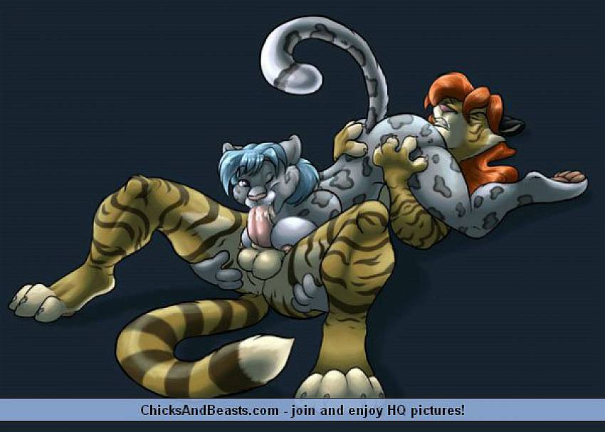 Tiger's and lion's furry porn. Anime content - 4 pics.