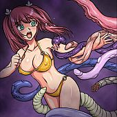 Hentai sweetheart attacked tentacle.