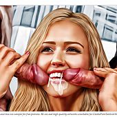 Jennifer Aniston, Angelina Jolie and Jessica Alba 2 knobs blowjoband hawt cum on tremulous lips.