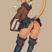 With ramrod furry hentai riding.