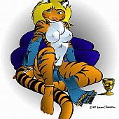 Hawt hotties receive ruined by furry pussies.